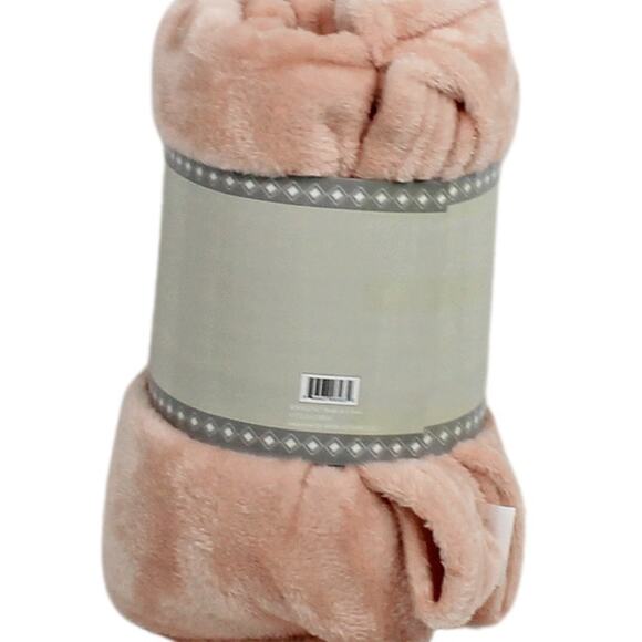 Stylish Home Velvet Throw Plush Lightweight Throw 50"X 60" Peach Frost - Picture 3 of 6